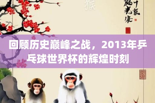 回顾历史巅峰之战，2013年乒乓球世界杯的辉煌时刻