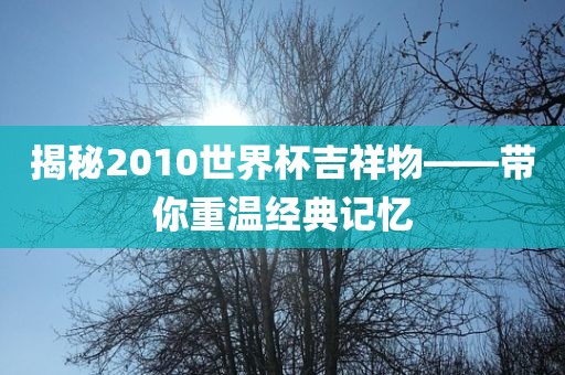 揭秘2010世界杯吉祥物——带你重温经典记忆