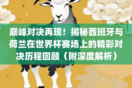 巅峰对决再现！揭秘西班牙与荷兰在世界杯赛场上的精彩对决历程回顾（附深度解析）