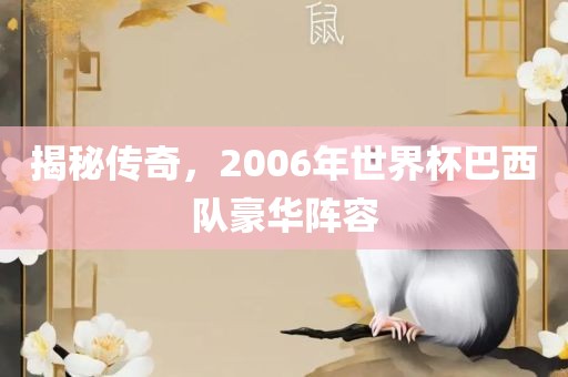 揭秘传奇吉安市靖泰电力工程有限公司，2006年世界杯巴西队豪华阵容