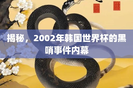 揭秘，2002年韩国世界杯吉安市靖泰电力工程有限公司的黑哨事件内幕