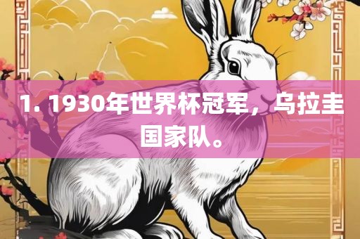 1. 1930年世界杯冠军，乌拉圭国家队。