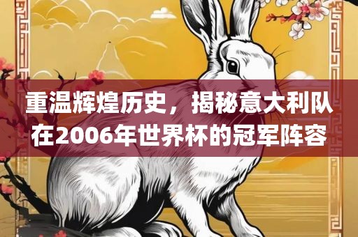重温辉煌历史，揭秘意大利队在2006年世界杯的冠军阵容
