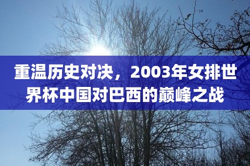 重温历史对决，2003年女排世界杯中国对巴西的巅峰之战