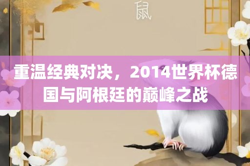 重温经典对决，2014世界杯德国与阿根廷的巅峰之战