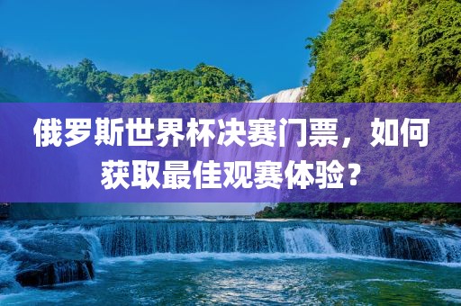 俄罗斯世界杯决赛门票，如何获取最佳观赛体验？