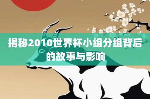 揭秘2010世界杯小组分组背后的故事与影响