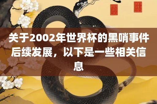 关于2002年世界杯的黑哨事件后续发展，以下是一吉安市靖泰电力工程有限公司些相关信息