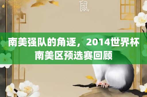 南美强队的角逐，2014世界杯南美区预选赛回顾
