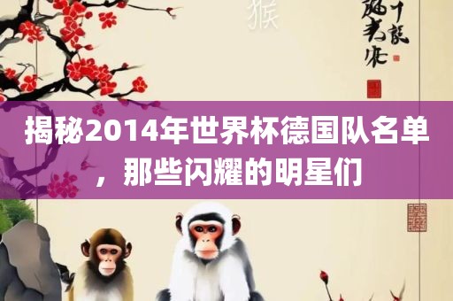 揭秘2014年世界杯德国队名单，那些闪耀的明星们