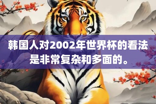 韩国人对2002年世界杯的看法是非常复杂和多面的。