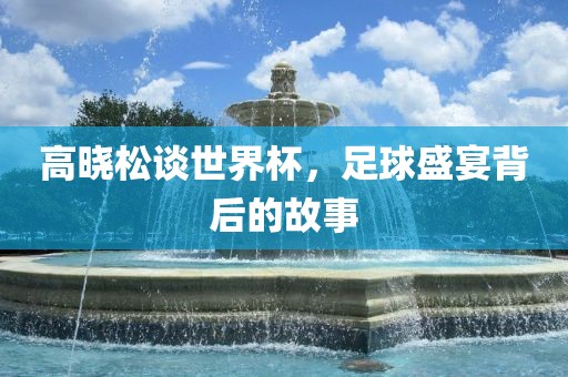 高晓松谈世界杯，足球盛宴背后的故事