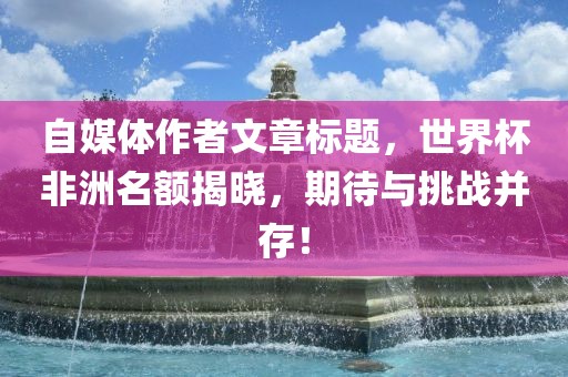 自媒体作者文章标题，世界杯非洲名额揭晓，期待与挑战并存！
