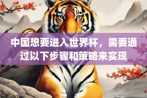 中国想要进入世界杯，需要通过以下步骤和策略来实现