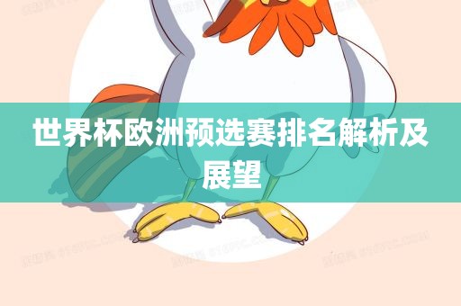世界杯欧洲预选赛排名解析及展望