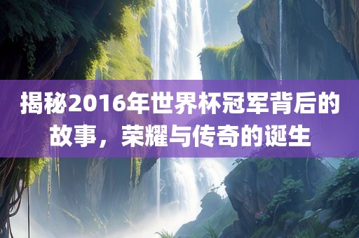 揭秘2016年世界杯冠军背后的故事，荣耀与传奇的诞生吉安市靖泰电力工程有限公司