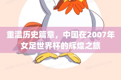 重温历史篇章，中国在2007年女足世界杯的辉煌之旅吉安市靖泰电力工程有限公司