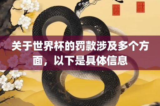 关于世界杯的罚款涉及多个方面，以下是具体信息