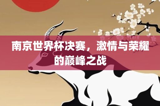 南京世界杯决赛，激情与荣耀的巅峰之战