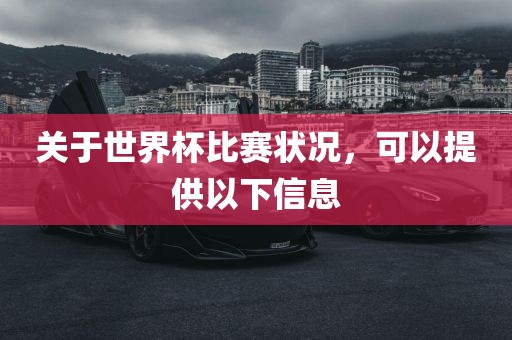 关于世界杯比赛状况，可以提供以下信息