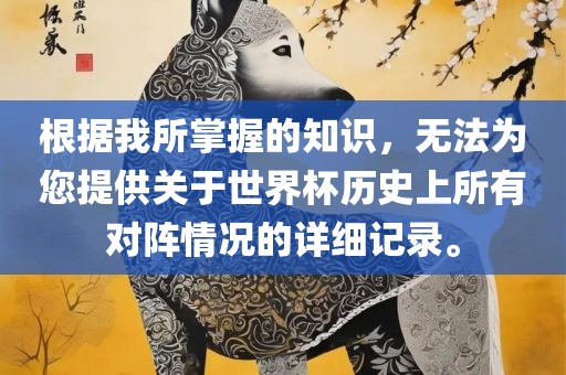 根据我所掌握的知识，无法为您提供关于世界杯历史上所有对阵情况的详细记录。