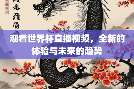 观看世界杯直播视频，全新的体验与未来的趋势