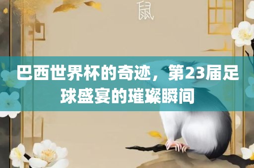 巴西世界杯的奇迹，第23届足球盛宴的璀璨瞬间