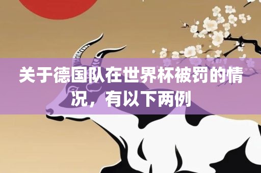 关于德国队在世界杯被罚的情况，有以下两例
