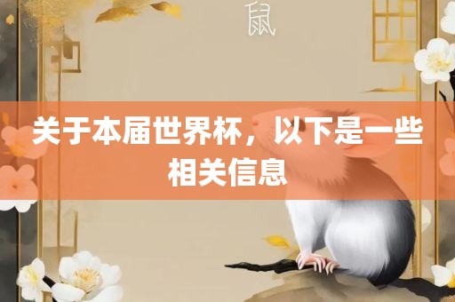 关于本届世界杯，以下是一些相关信息