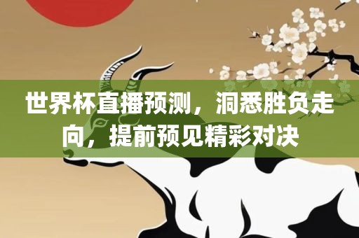 世界杯直播预测，洞悉胜负走向，提前预见精彩对决