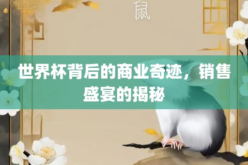 世界杯背后的商业奇迹，销售盛宴的揭秘