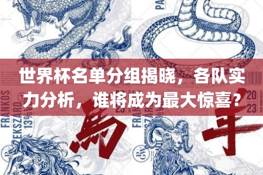 世界杯名单分组揭晓，各队实力分析，谁将成为最大惊喜？